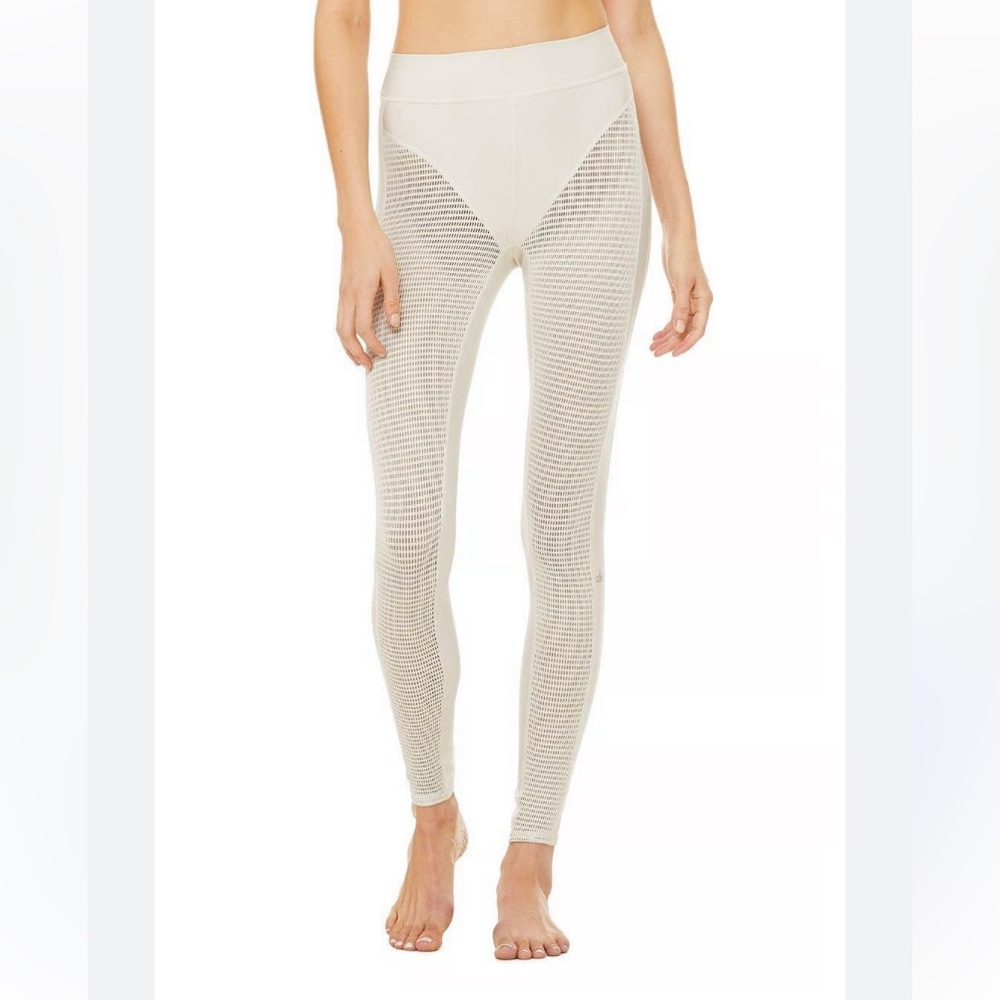 ALO Yoga Cream Mesh Leggings